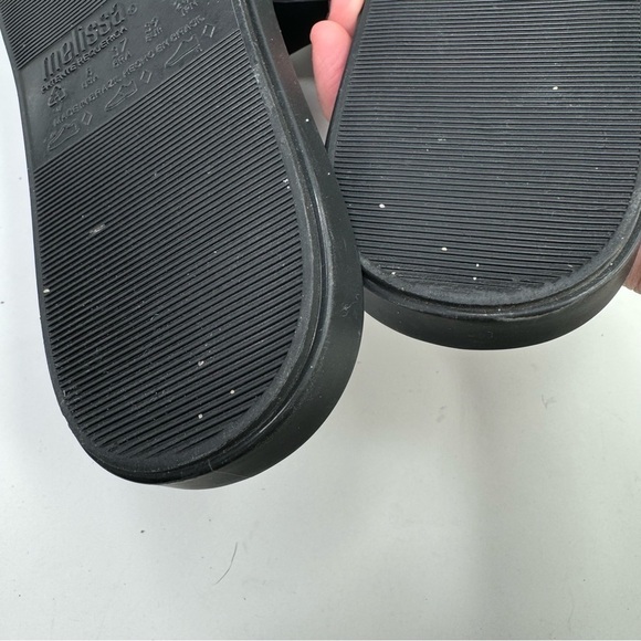 Melissa Color Pop sandals slides BLACK rubber vegan 8 - Picture 9 of 10